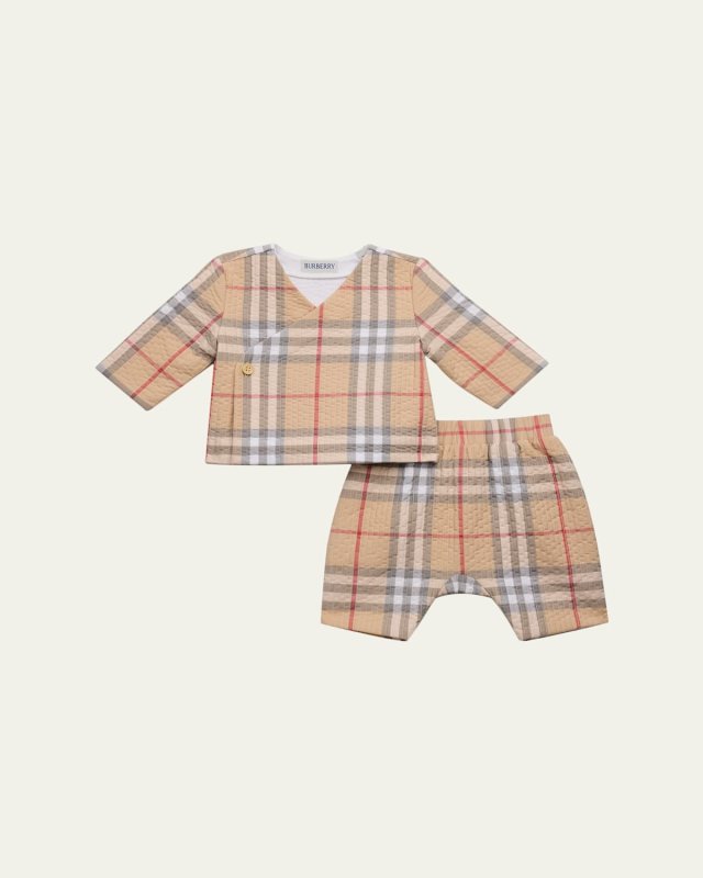 Kid's Diner Quilted Top & Shorts 2-Piece Set, Size Newborn-
